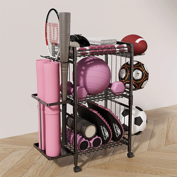 Estante de almacenamiento de esterilla de yoga de metal para suelo